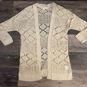 Drop shoulder knit cardigan